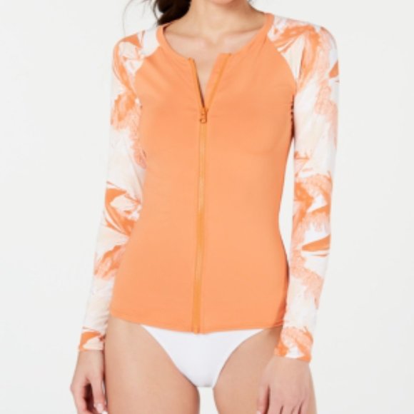 Super Cute Roxy Long-sleeve Rash Guard w/Zipper - Picture 1 of 5